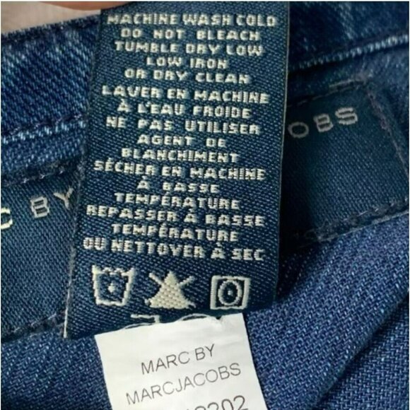 Marc by Marc Jacobs Medium Denim 3/4 Sleeve Zipper Front Drawstring Waist Dress - Picture 3 of 10